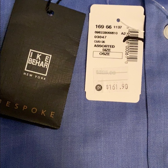 Ike behar men’s bespoke blue French cuff shirt - Picture 3 of 4